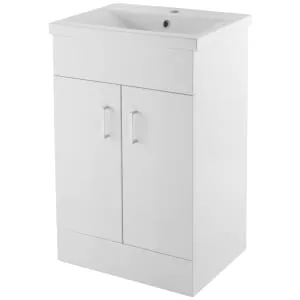 Nuie Eden White Gloss Vanity Unit & Basin - 800 x 494mm
