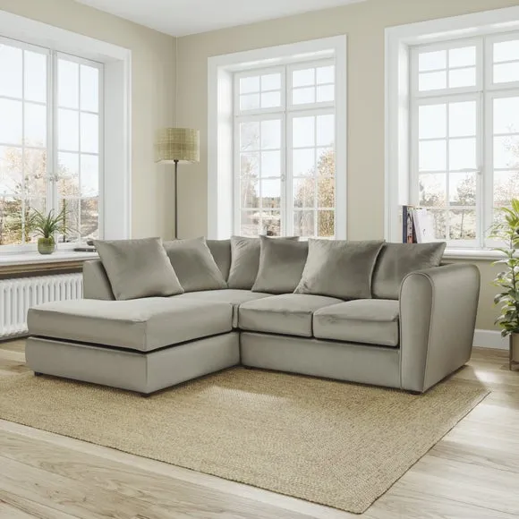 Blake Curved Arm Opulent Velvet Corner Chaise Sofa 1