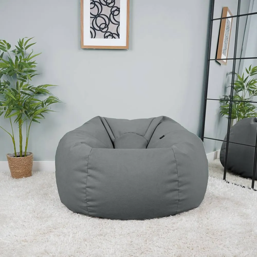 rucomfy Beanbags rucomfy Veneto Classic Bean Bag for Adults - Soft Lounge Chair in Grey