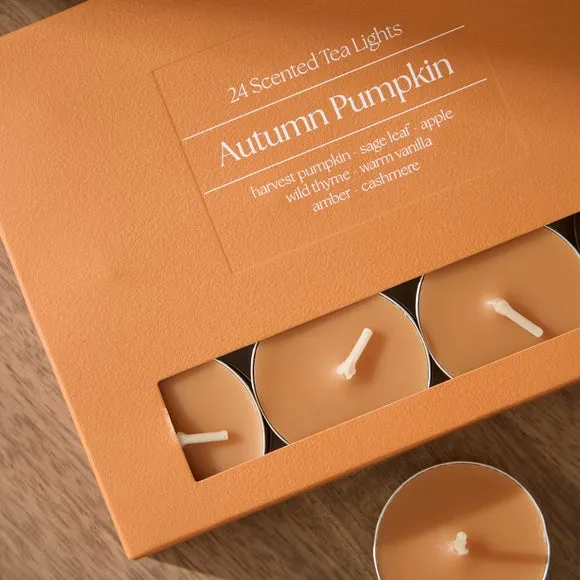 Set of 24 Autumn Pumpkin Tealights 2