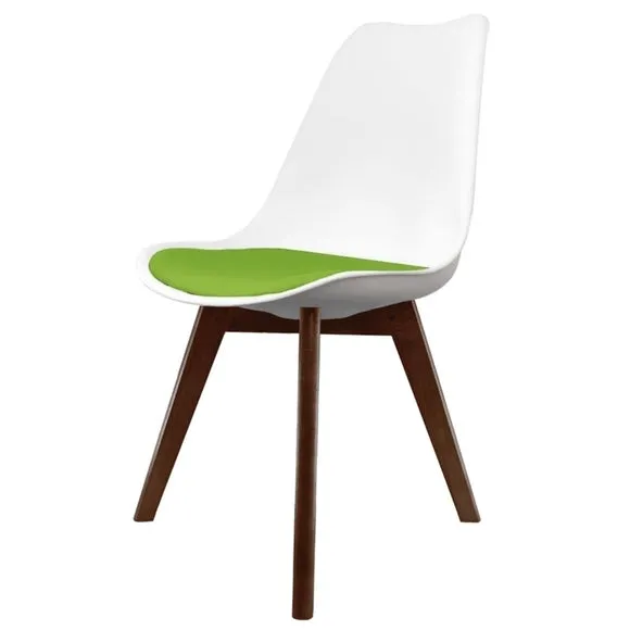 Fusion Living Soho White Plastic Dining Chair with Squared Legs 2