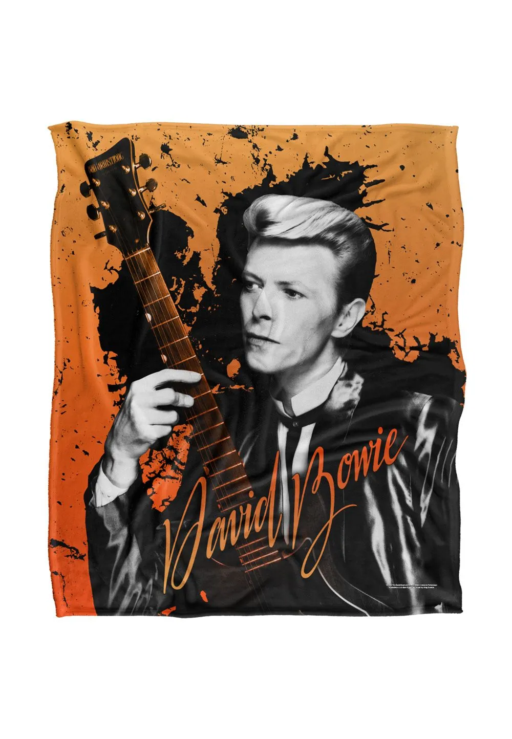 David Bowie Iconic Guitar Gradient Silky Touch Super Soft Throw Blanket 152 X 127 cm in White