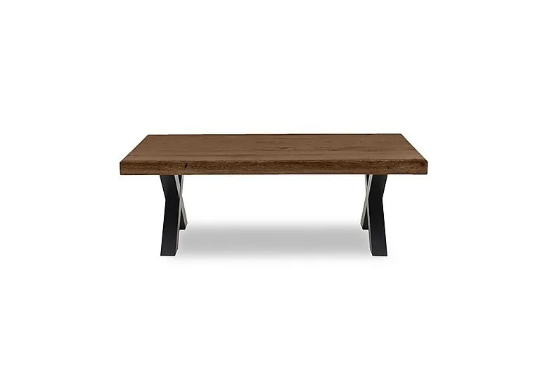 Terra Straight Edge Coffee Table with X Shaped Legs - Desert