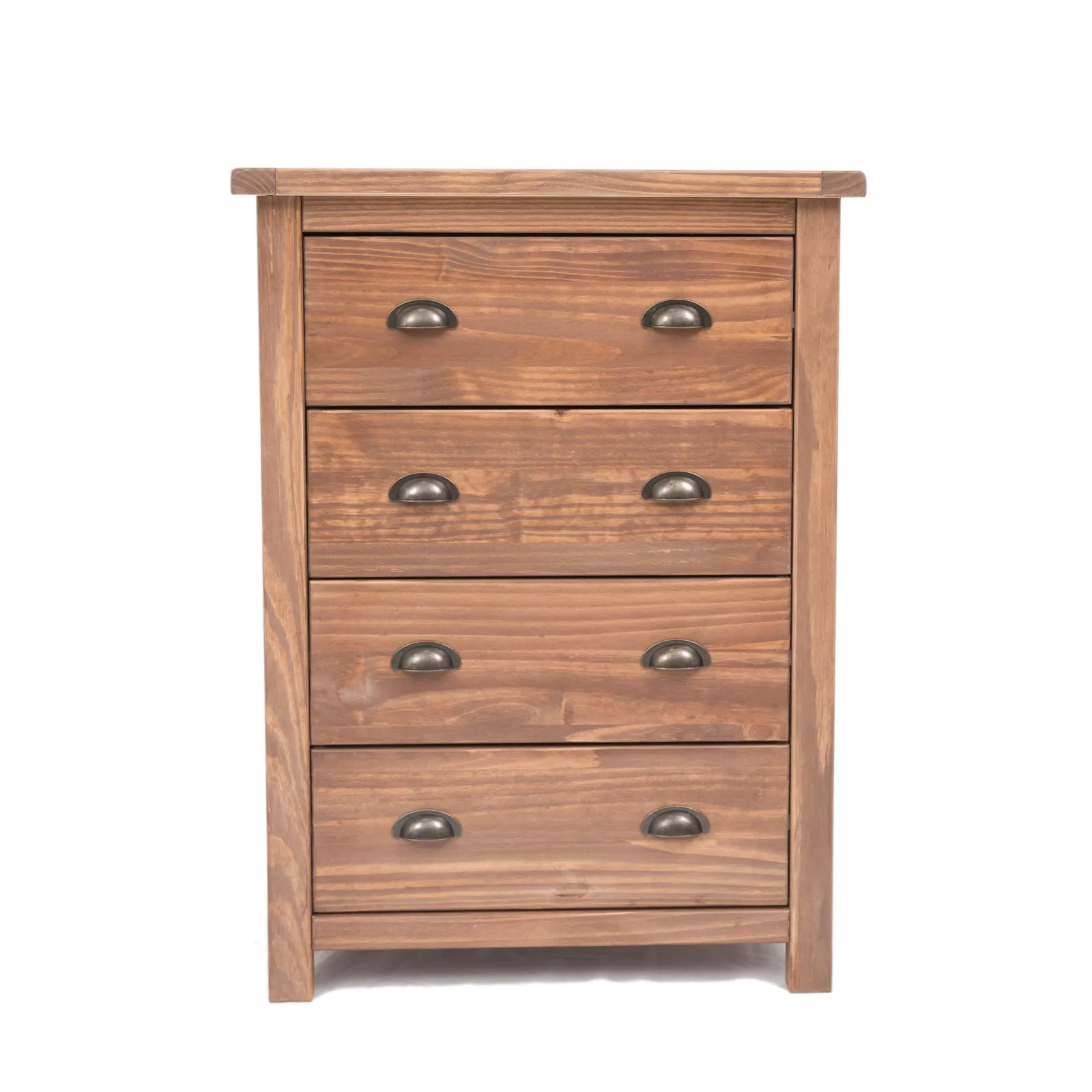 Cabinet Bits Padua 4 Drawer Chest of Drawers Brass Cup Handle in Brown 2
