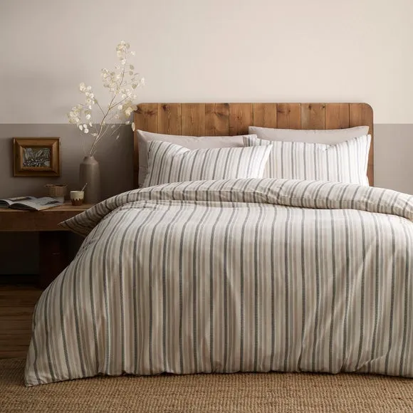 Appletree Yarn Dyed Woven Thin Stripe 100% Cotton Duvet Cover & Pillowcase Set