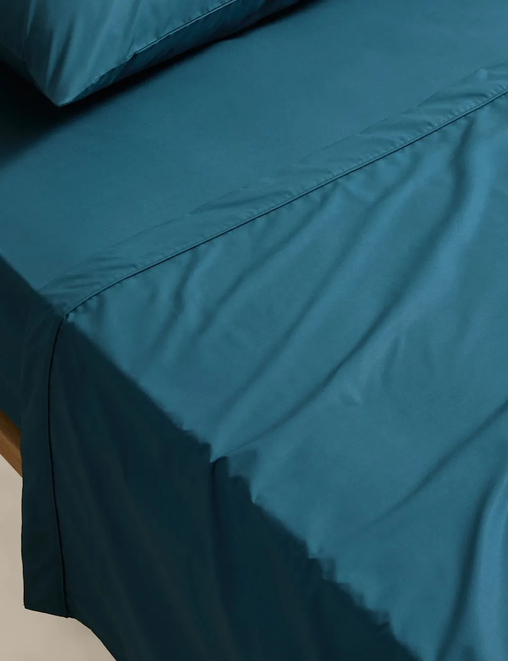 M&S Egyptian Cotton 230 Thread Count Crisp Flat Sheet Teal