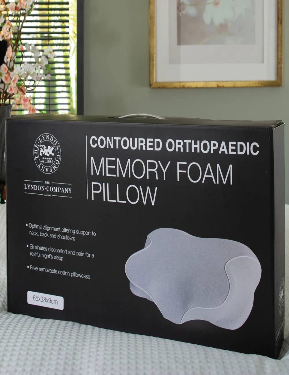 The Lyndon Company Contoured Orthopaedic 95% Polyester Pillow with 100% Cotton Removable Pillowcase | Deyongs 1846 in White 3