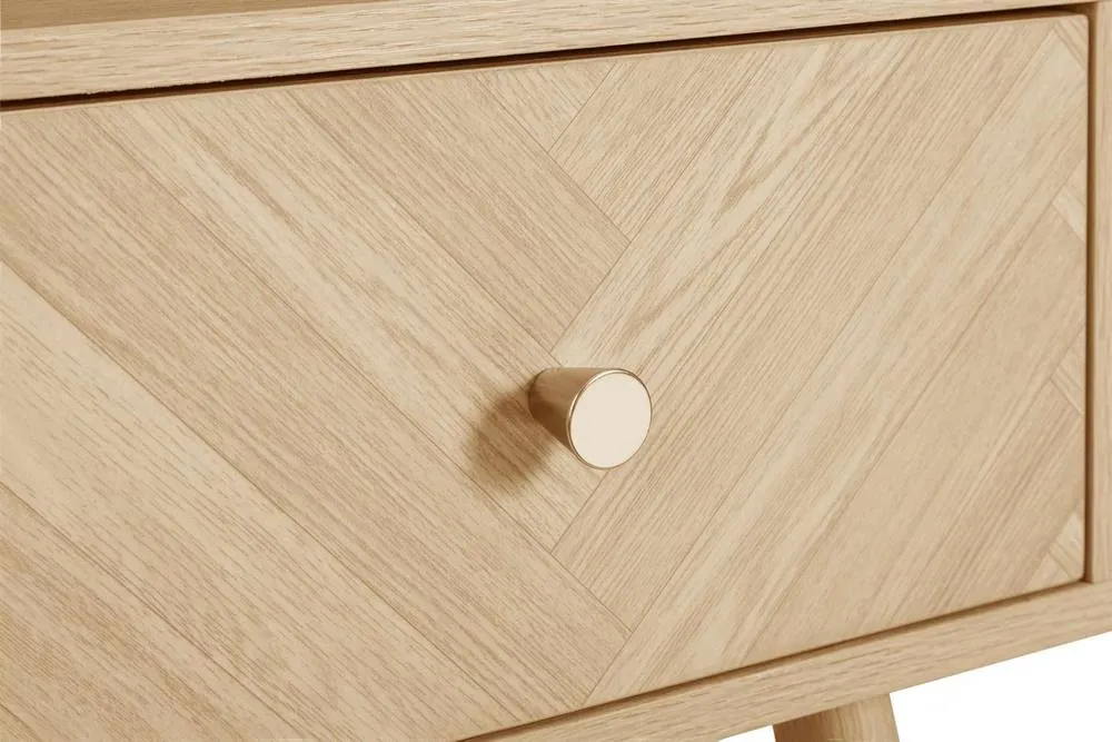 Birlea 1 Drawer Oak Brown Wooden Bedside Herringford in Light Oak 6