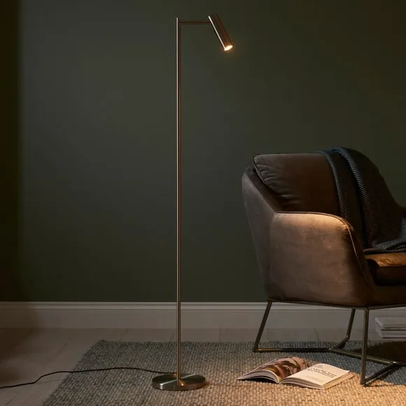 Endon Collection Dedicated LED Reader Task Floor Lamp Satin Nickel, Grey