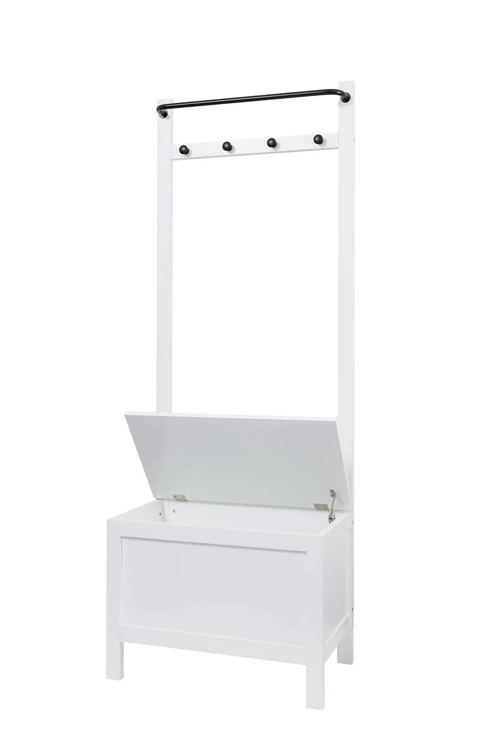 Nöa and Nani Karlstad Hallway Bench Shoe Storage and Coat Hook in White 4