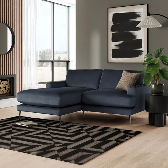 Lawson Matte Plush Velvet Corner Chaise Sofa 1