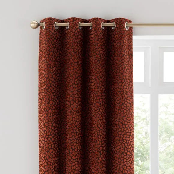 Animal Cut Velvet Eyelet Curtains 1