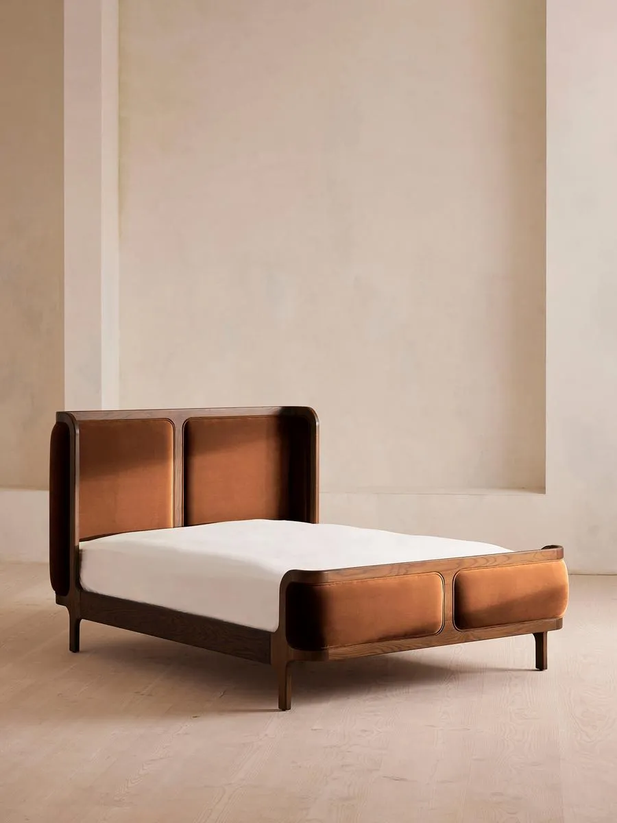 Belsa Bed, Super King, Velvet, Aubergine