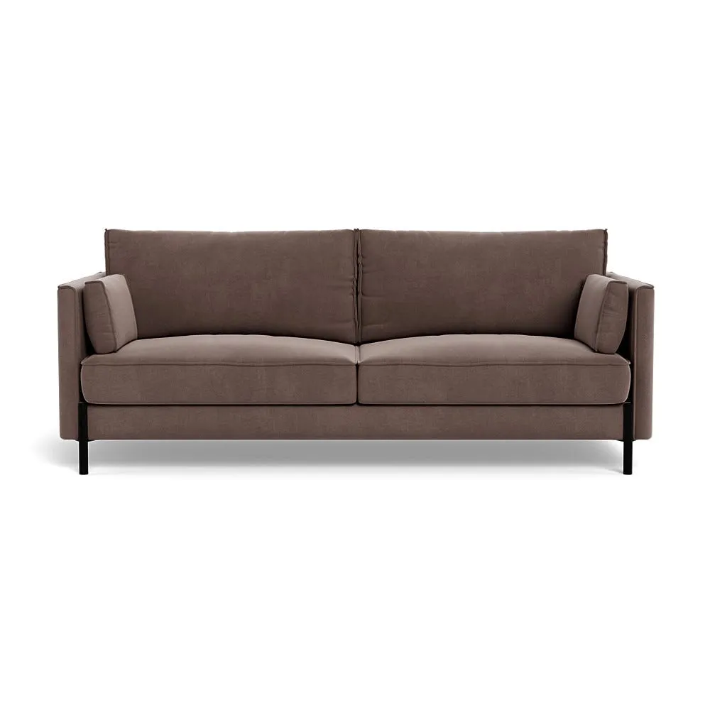 Heal's Tortona 3 Seater Sofa Smart Velvet Mouse Black Feet