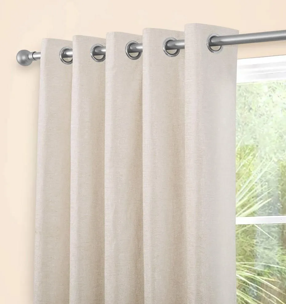 Sundour Amberley Chenille Eyelet Curtains in Beige 2