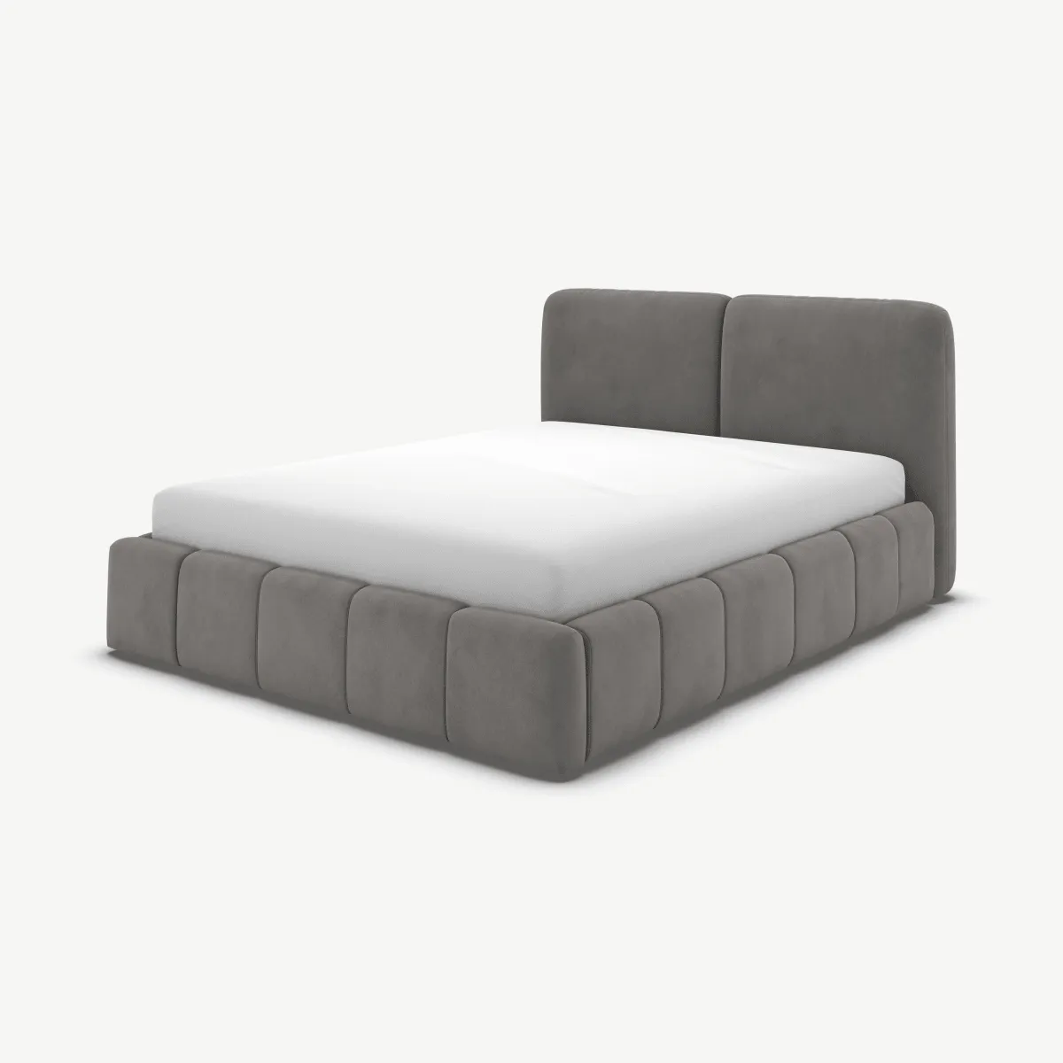 Maxmo Super King Size Ottoman Storage Bed, Steel Grey Velvet