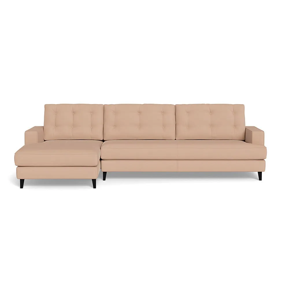 Heal's Mistral Left Hand Facing Corner Sofa Capelo Linen-Cotton Rosedale Black Feet 1