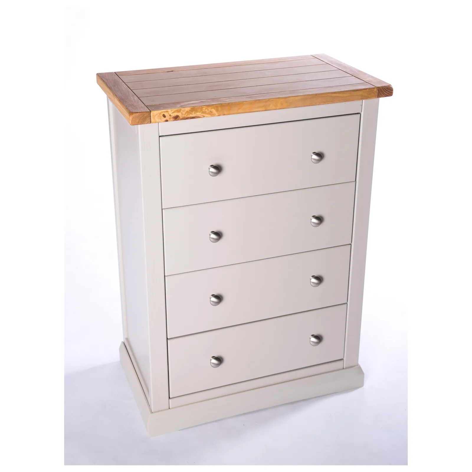 Cabinet Bits Loreo 4 Drawer Chest of Drawers Chrome Knob in Light Grey 4
