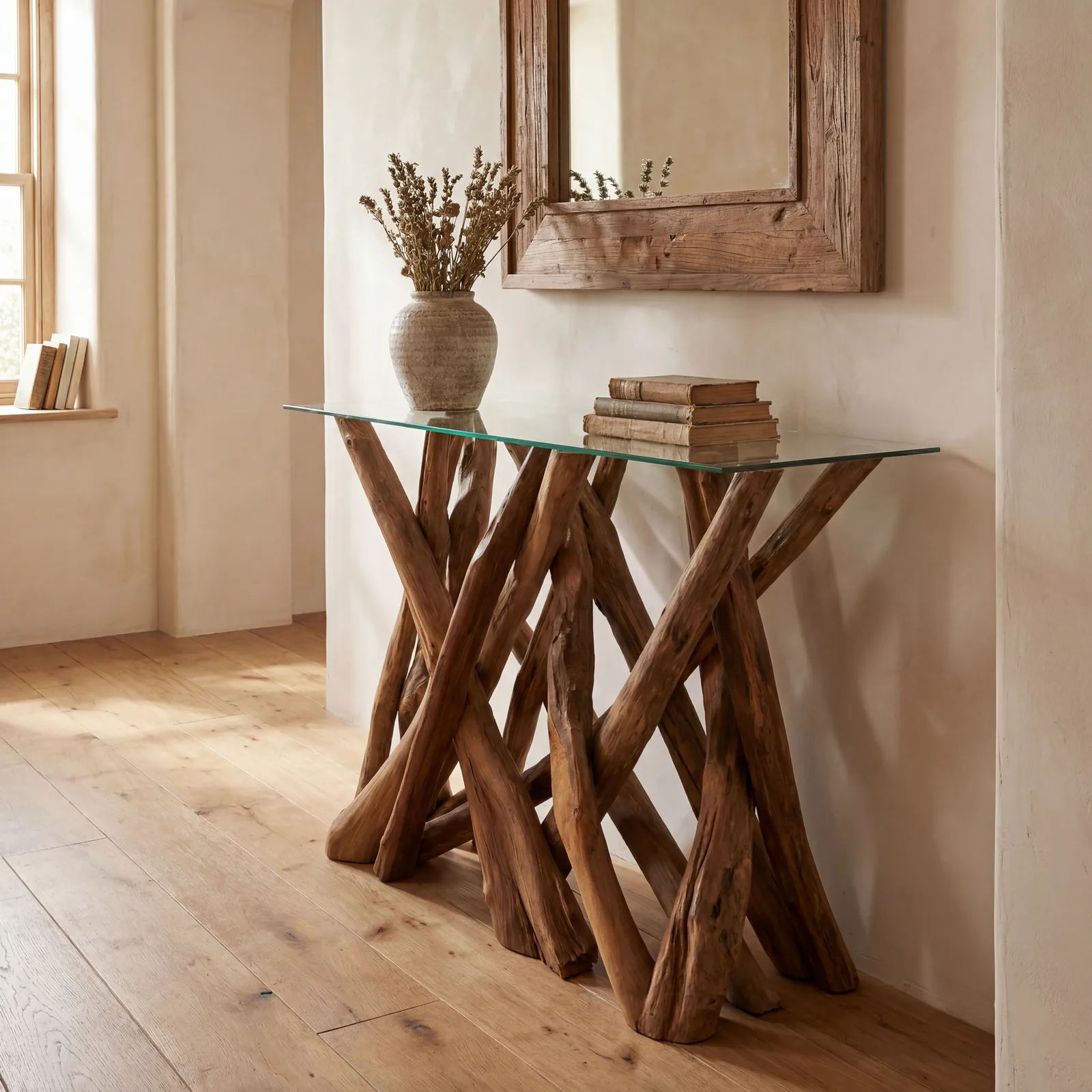 Whinfell Console Table, Brown Glass | Barker & Stonehouse 2