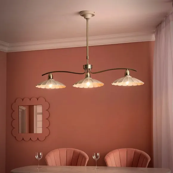 Maya Scallop 3 Light Adjustable Diner Ceiling Light 2