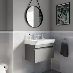 Wickes Easton Pebble Grey 1 Drawer Wall Hung Vanity Unit - 430 x 500mm 2