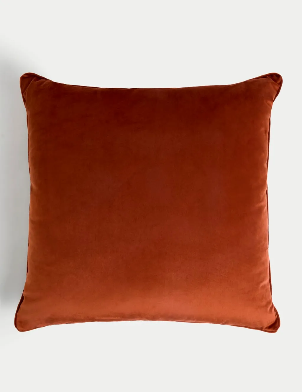 M&S Velvet Piped Large Cushion Rust Mix