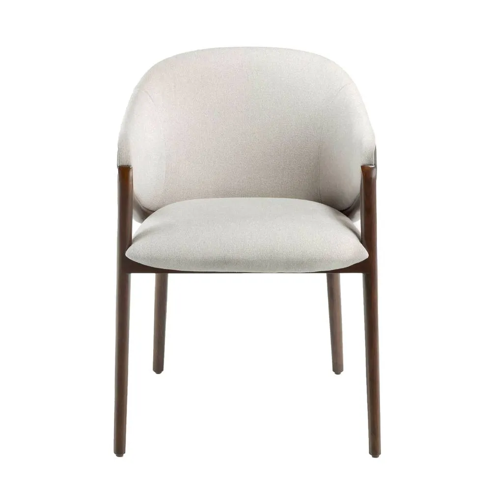 Angel Cerda Model Beige Fabric & Dark Mink Leatherette Dining 2