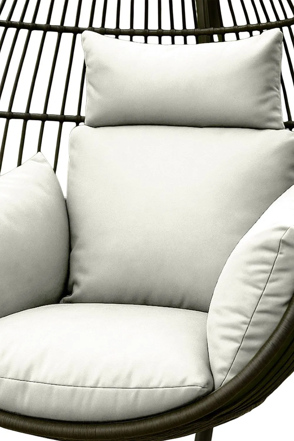 Homescapes Luxury Soft Waterproof Egg Chair Cushion Swing Chair Garden Seat in Natural