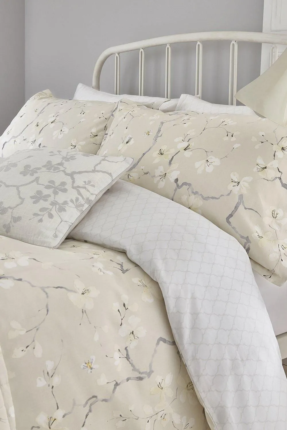 Sanderson 'Athena' Cotton Cushion in Grey 3