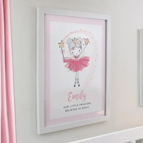 Personalised Princess Ballerina Poster Frame 2