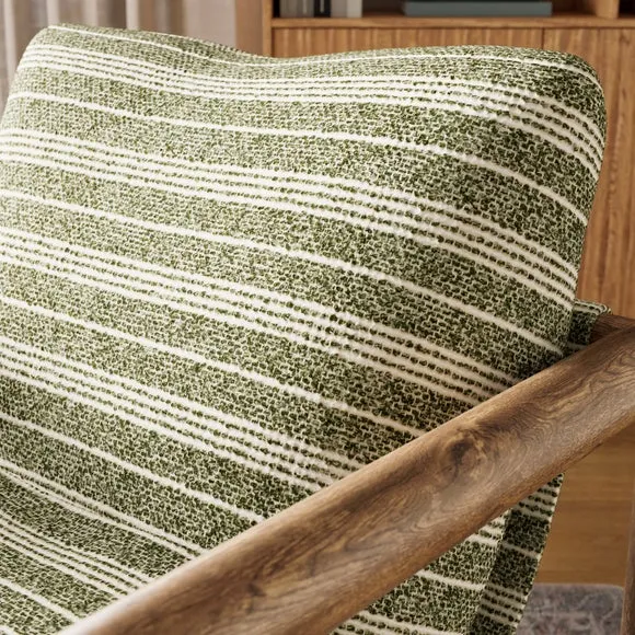 Malia Boucle Stripe Chunky Wooden Occasional Armchair 3