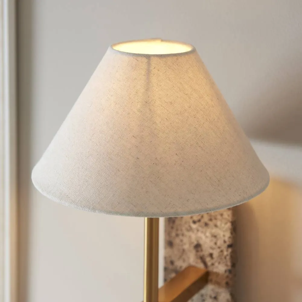 Netlighting Faro Wall Lamp Shade Brown & Vintage Brass Linen E14 5