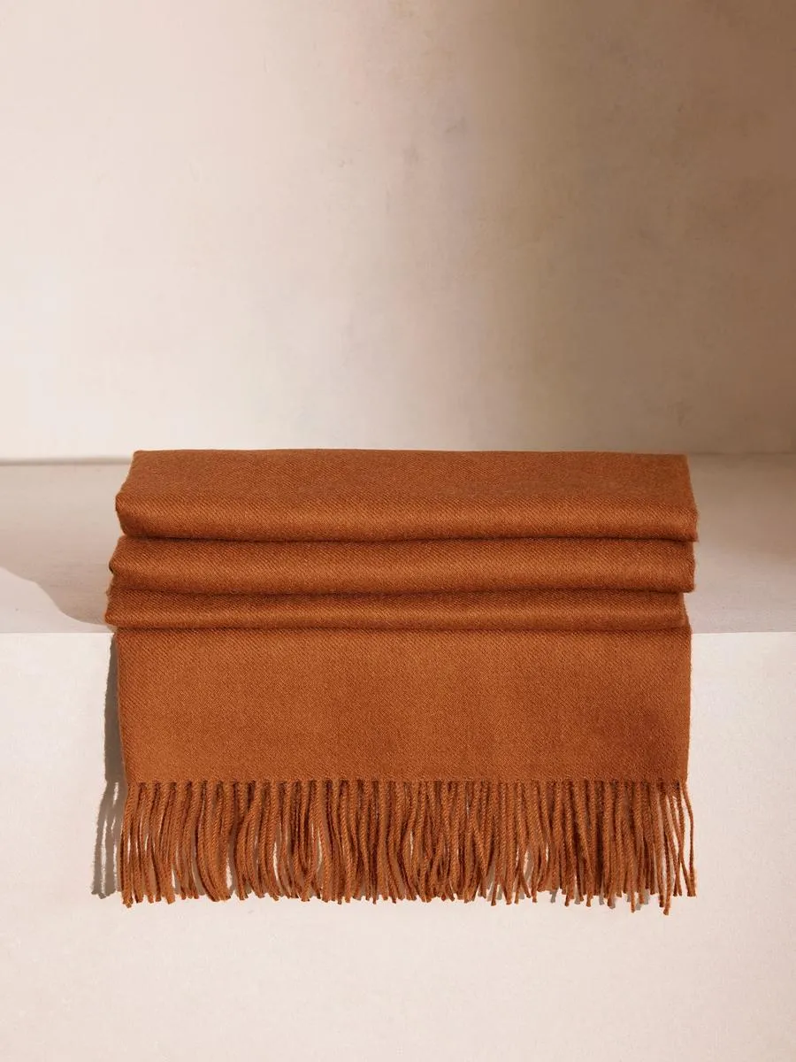 Maria Alpaca Throw, Burnt Orange