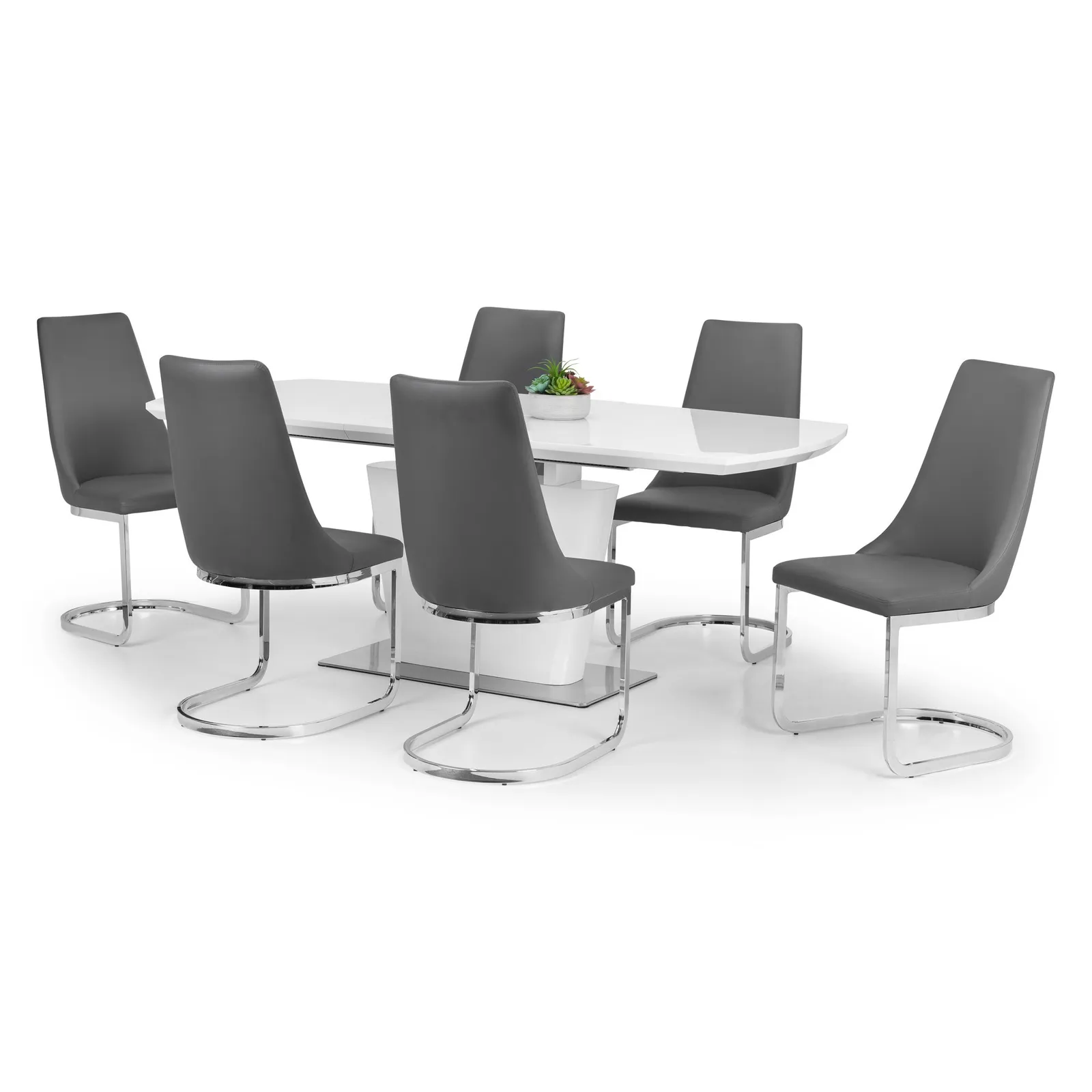 Como Extending Dining Table with 6 Chairs Grey
