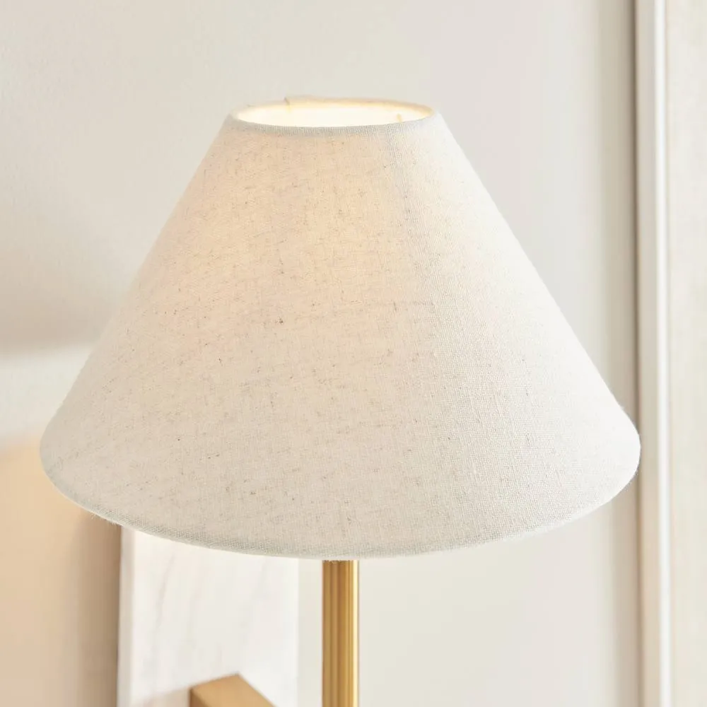 Netlighting Faro Wall Lamp Shade White & Vintage Brass Linen E14 5