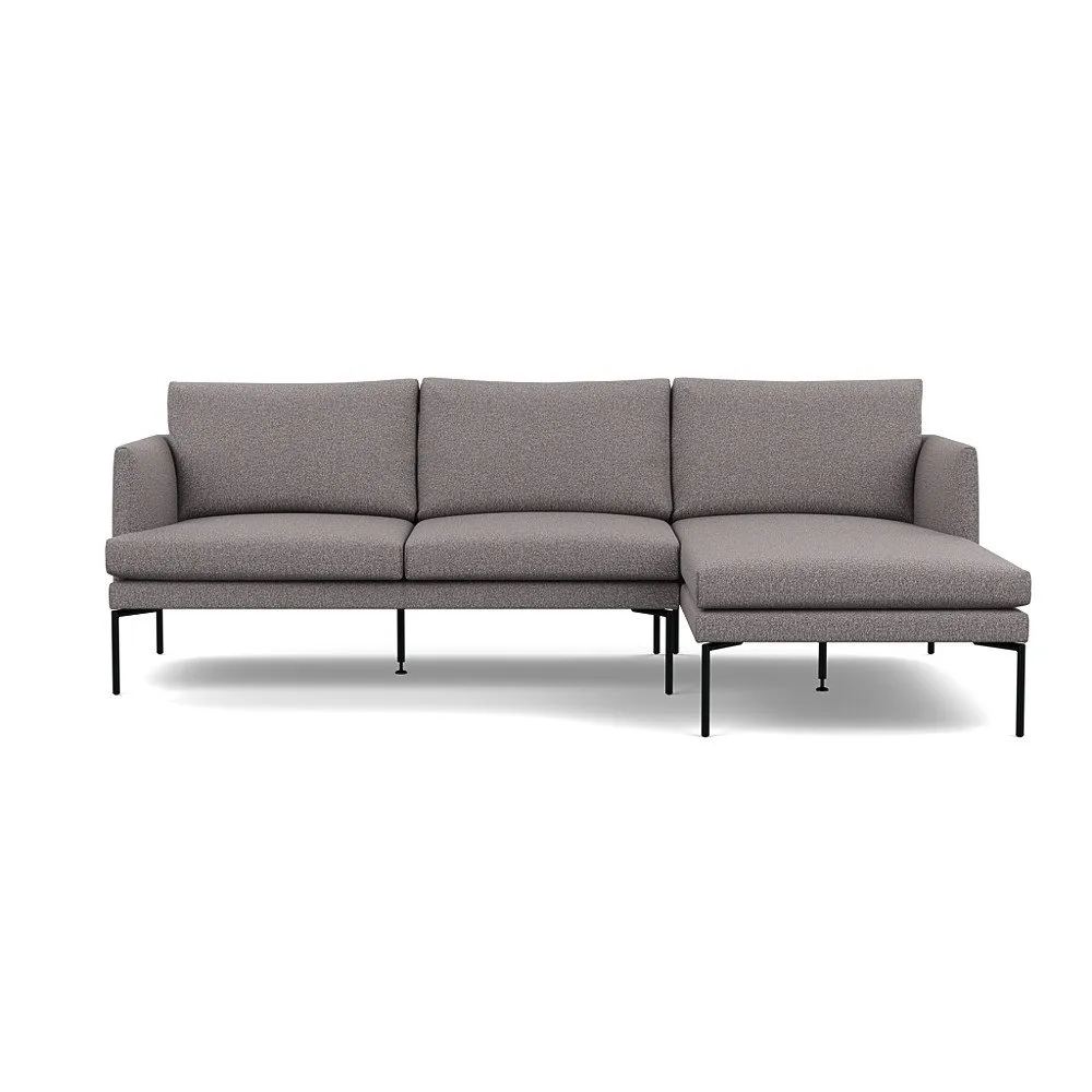 Heal's Matera Right Hand Facing Chaise Sofa Loop Boucle Granite Black Feet 1