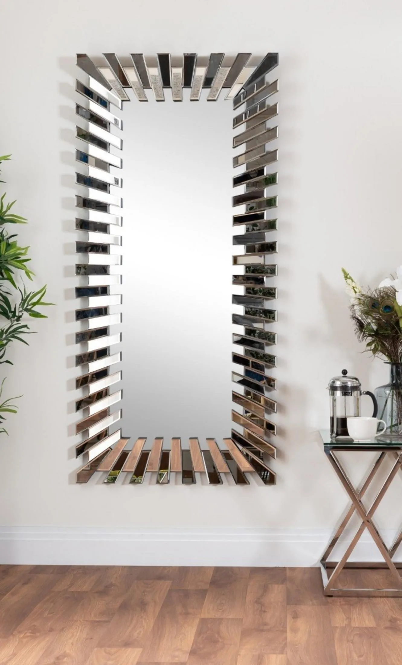 FurnitureboxUK Starburst Large 170cm x 80cm 3D Silver Rectangular Sunburst Modern Hallway Bedroom Dining & Living Room Mirror 4