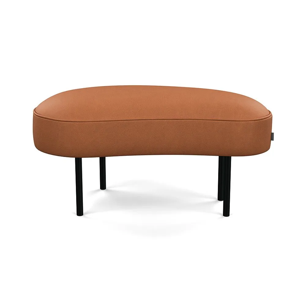 Heal's Isola Small Ottoman Linea Leather Brown 680 Black Feet 1