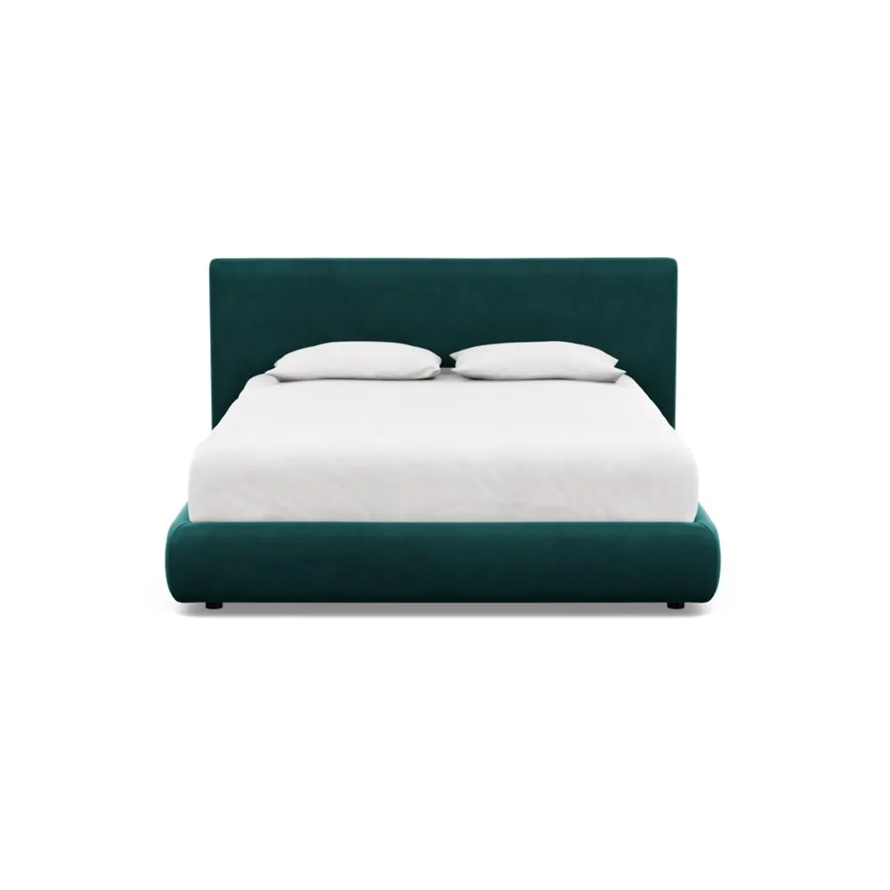 Heal's Alba Bed King Marylebone Velvet Emerald Green