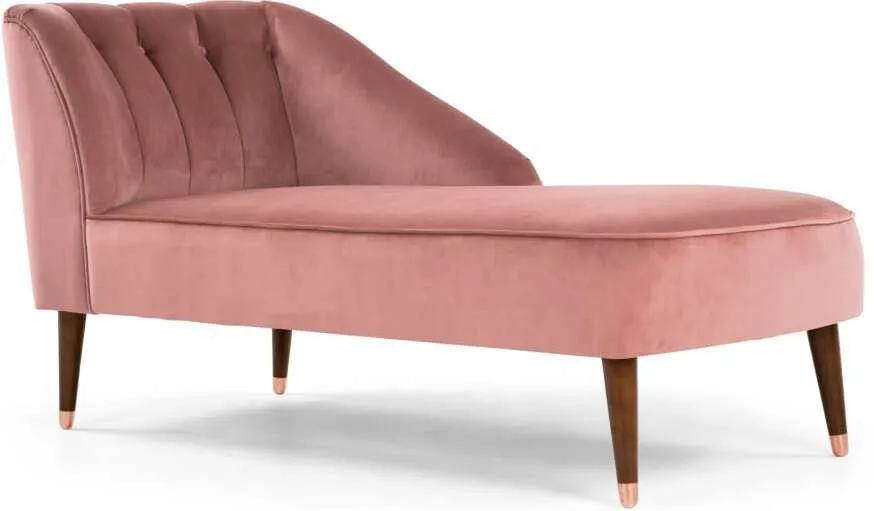 Margot Right Hand Facing Chaise Longue, Old Rose Velvet