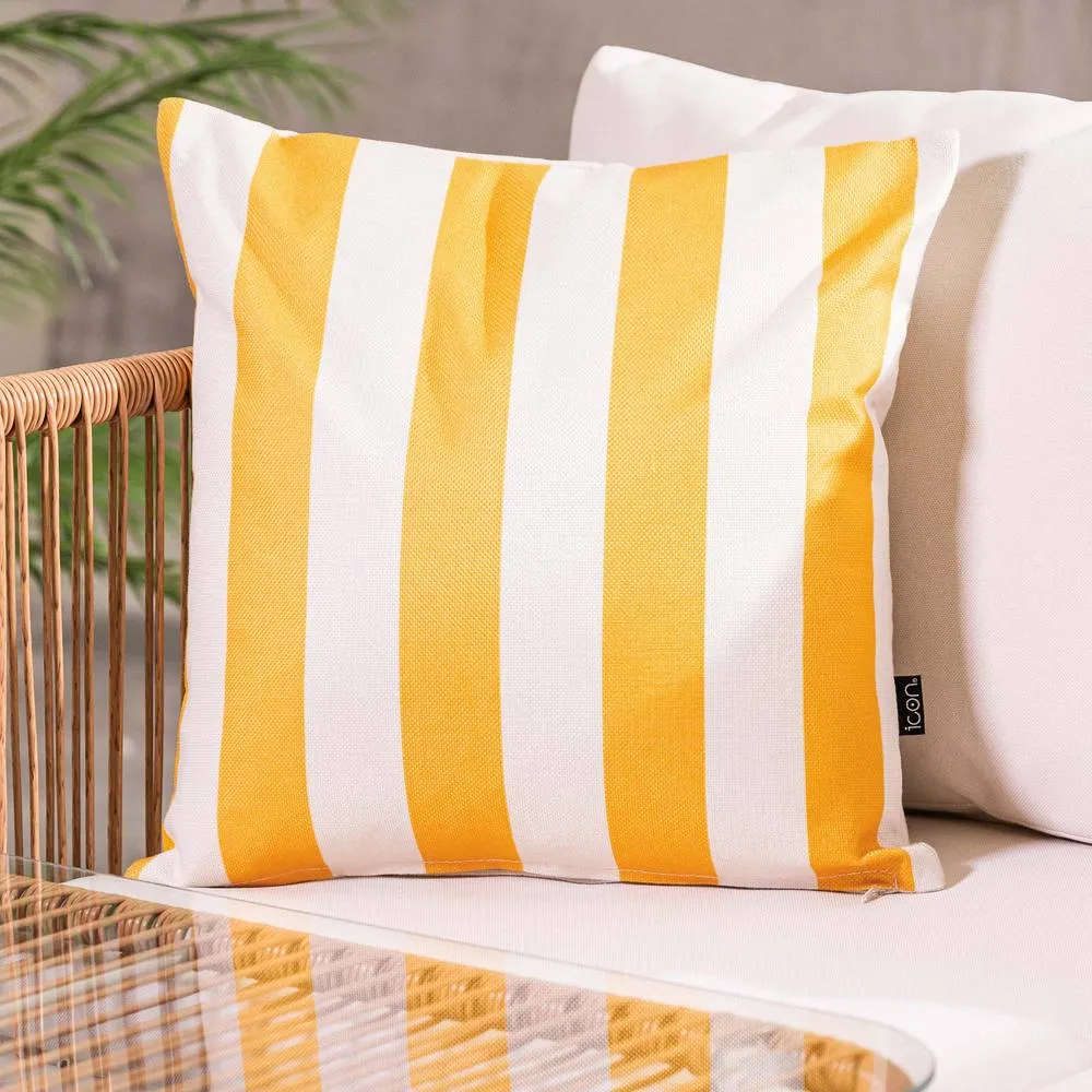 icon Cushion 43x43 Kyoto Fabric, Stripe, Yellow
