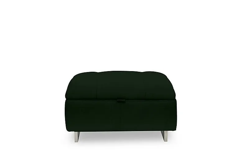 Moet Large Fabric Storage Footstool - Bottle Green