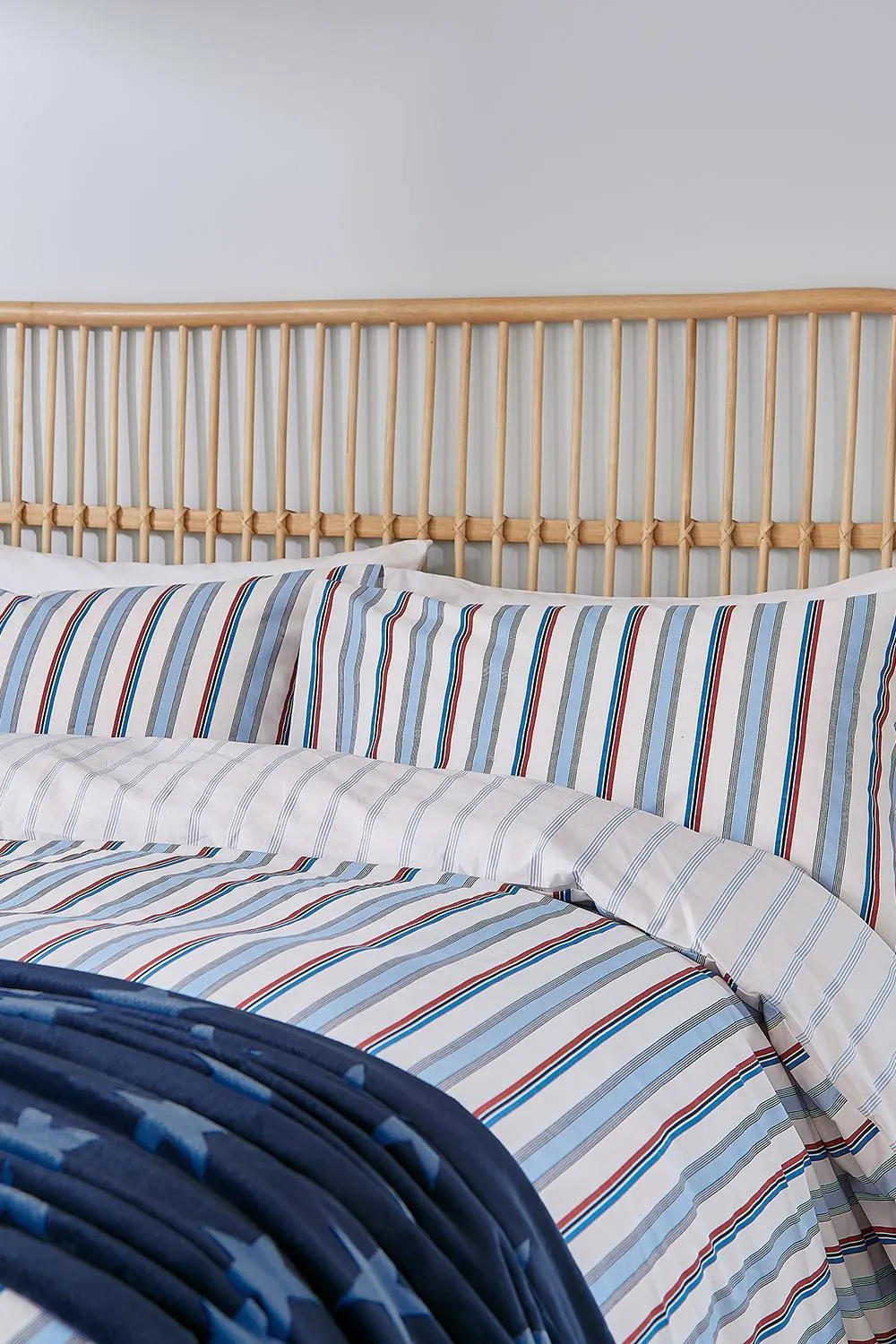 Helena Springfield 'Elwood Stripe' Cotton Cover Set in Blue 2