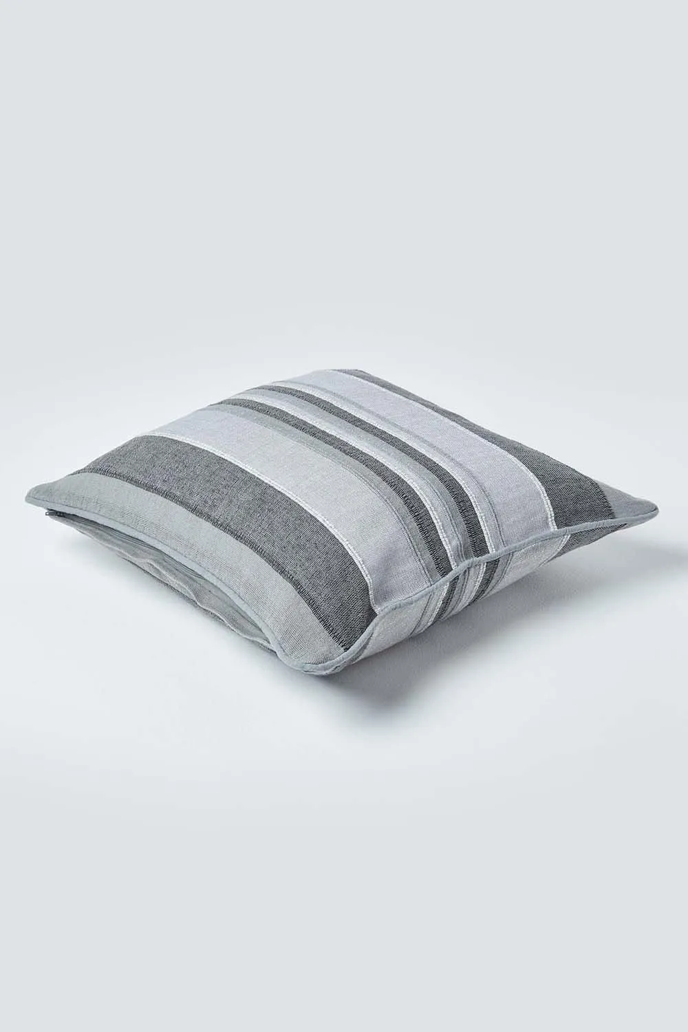 Homescapes Cotton Striped Morocco Cushion Cover in Grey 3