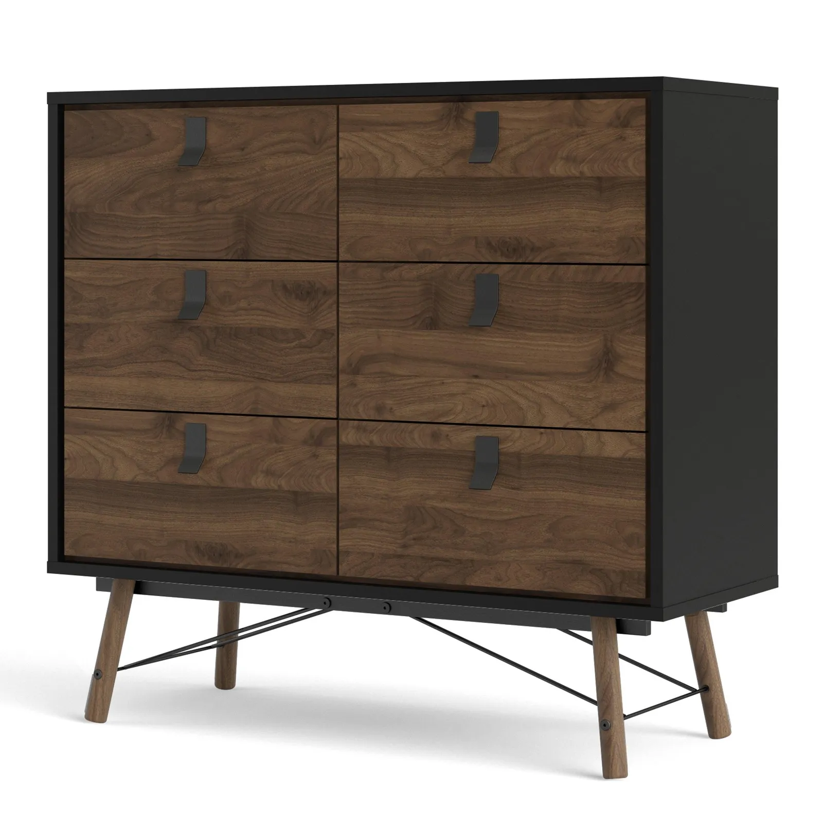 Furniture To Go Ry Double Chest of Drawers 6 Drawers in Black 3