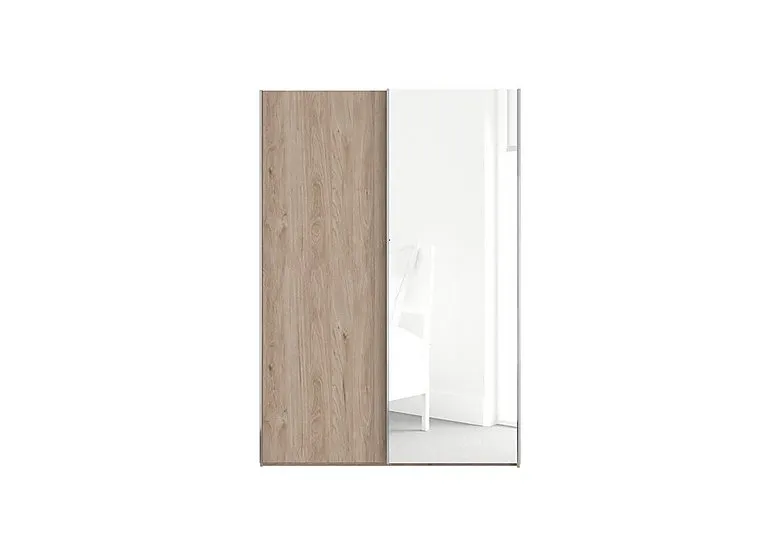 Oxford 2 Door Sliding 150 cm Wardrobe with Mirror - Holm Oak