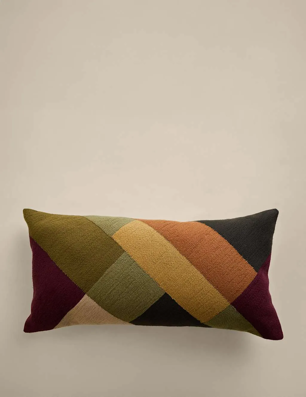 M&S Pure Cotton Crewelwork Embroidered Cushion Multi