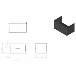 Concept Stone Grey Shaker Wall Hung Vanity Unit & Basin - 800mm 2