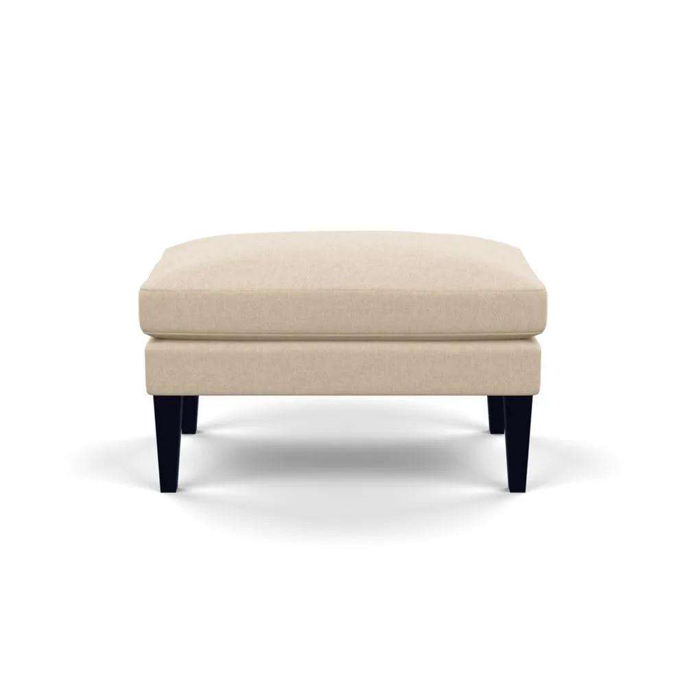 Heal's Wallis Ottoman Brushed Cotton Oat Black Feet