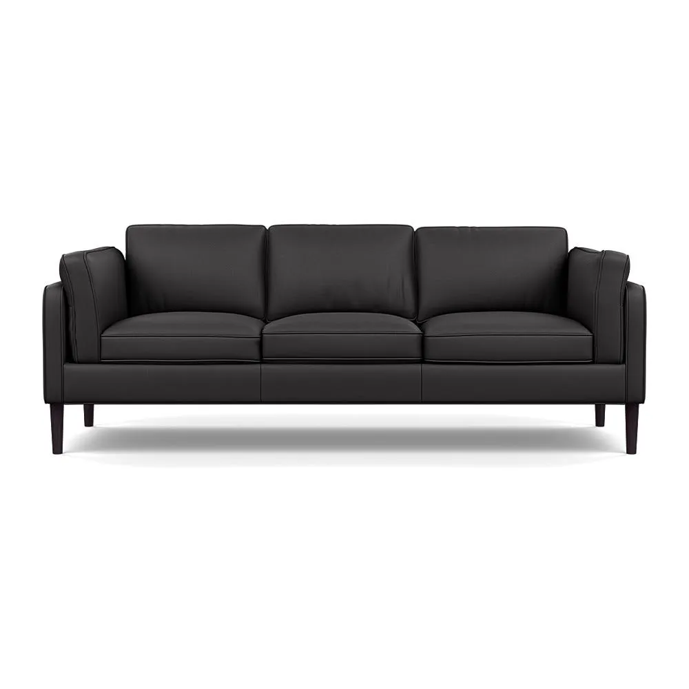 Heal's Sonno 4 Seater Leather Grain Graphite 063 Wenge Black Feet 1
